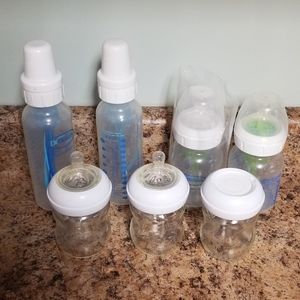 Dr. Brown and Avent glass bottles